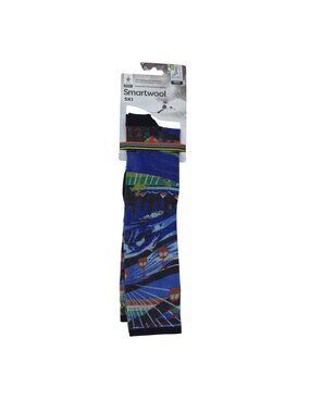 Smartwool Unisex Ski Socks Medium Mountain Print Over-The-Calf Merino Wool Blend